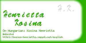 henrietta kosina business card